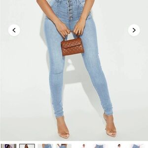 High-Waisted Light Blue Skinny Jeans